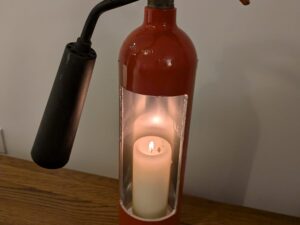 Upcycled Fire Extinguisher Candle Holder #3
