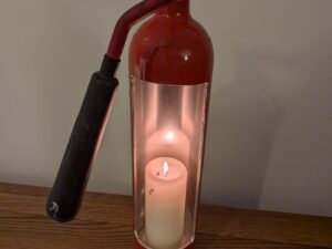 Upcycled Fire Extinguisher Candle Holder #4