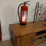 Upcycled Fire extinguisher candle holder #1