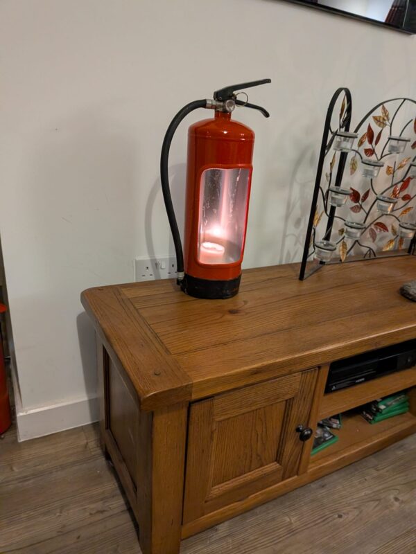 Upcycled Fire extinguisher candle holder #1