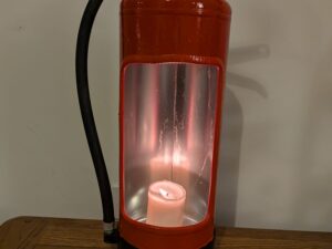 Upcycled Fire extinguisher candle holder #1