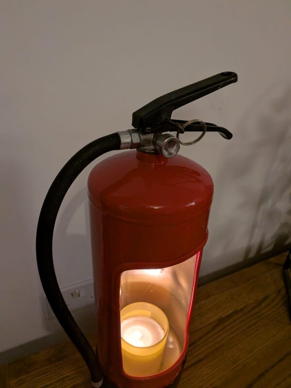 Upcycled Fire extinguisher candle holder #1