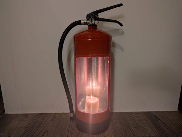 Upcycled Fire extinguisher candle holder #1