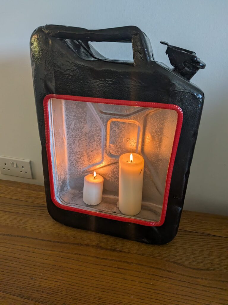 Upcycled 1968 Petrol Can - Candle Holder