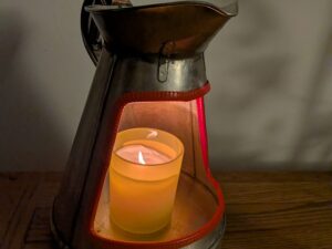 Upcycled 1940s Metal Milk Jug Candle Holder