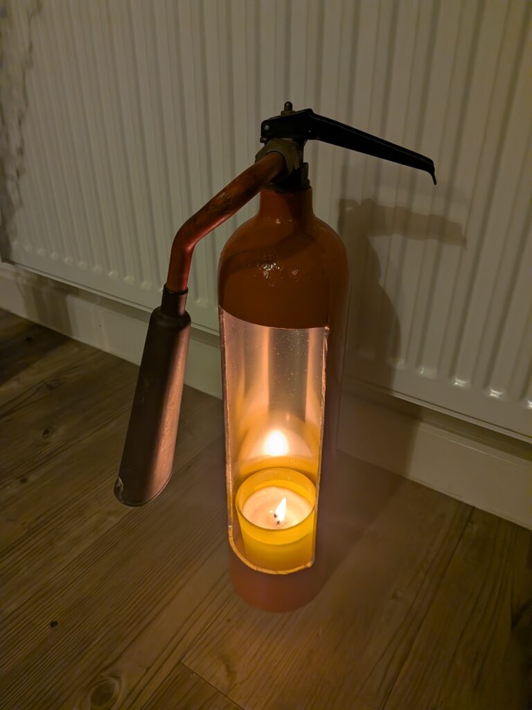 Upcycled Fire Extinguisher Candle Holder #5