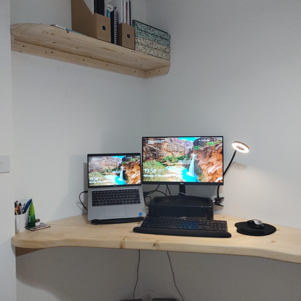 When a standard desk wouldn't work in a spare room because of a fold out bed.