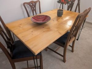 Country Style Dining Table With Fold-Out Games Top