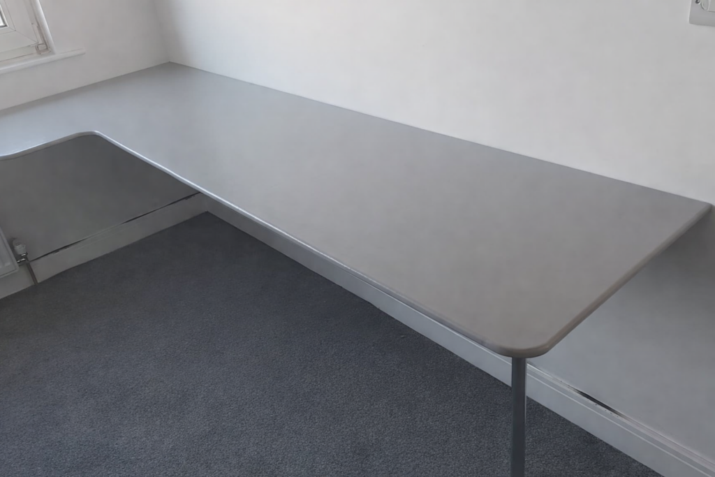 I was asked to build a custom desk for a childs bedroom so they had more space for their games and hobbies